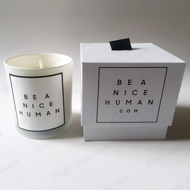 Boîtes de bougies blanches en carton rigide avec ruban pour emballage de bougie de cire de soja parfumée