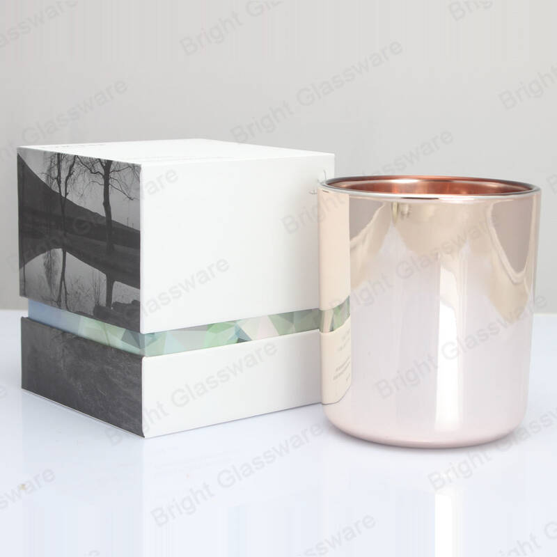 Logotipo de impresión personalizada Caja de vela cuadrada de cartón rígido de lujo para frasco de vela de vidrio