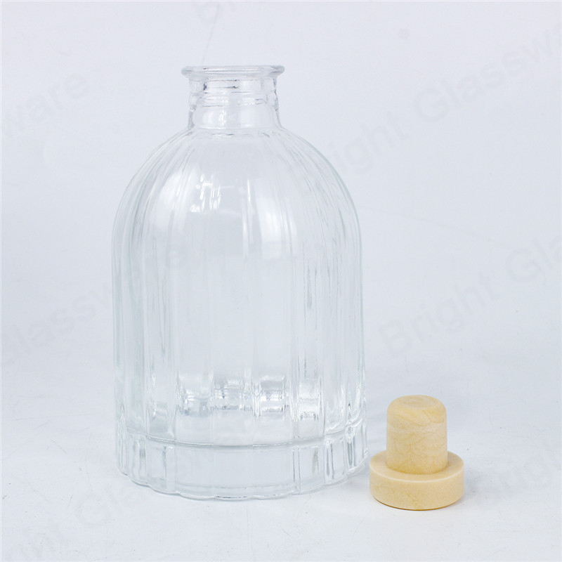 Стеклянная прозрачная тростниковая диффузорная бутылка на 8 унций с пробковой пробкой и палочками