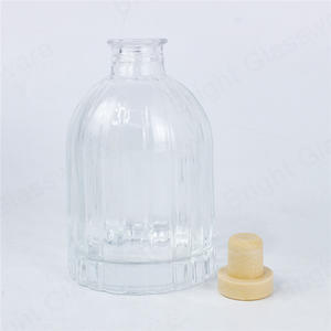8oz Glass Clear Reed Diffuser Bottle With Cork Stopper And Sticks 