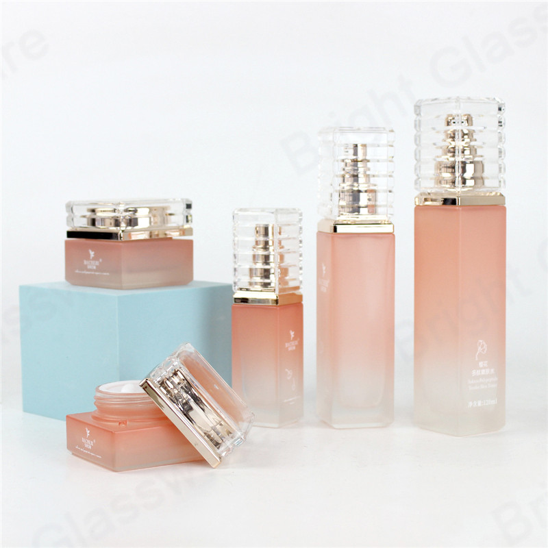 30g,40ml,50g,100ml,120ml Flacons de lotion de luxe en verre et pots cosmétiques Set pour l’emballage de soins de la peau
