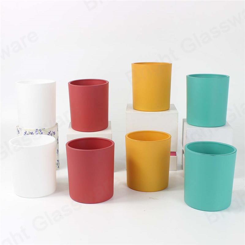 Venta superior personalizada rociando vasos de velas de vidrio colorido a granel