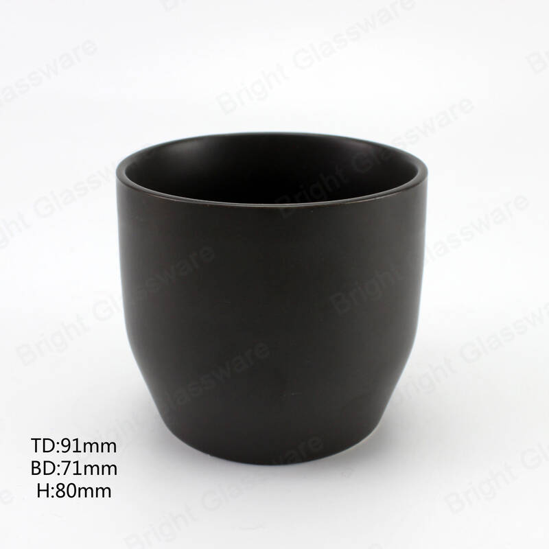 blanc unique en céramique bocal de bougie noir pour la décoration intérieure