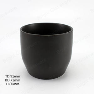 Blanco único frasco de vela de cerámica negro para decoratiom casero
