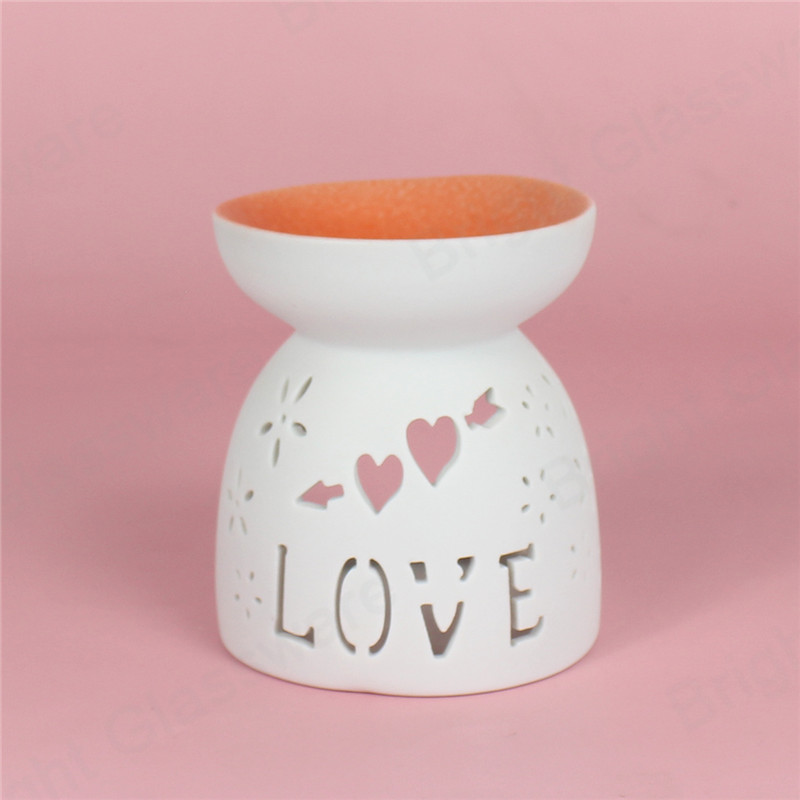 Chauffe-cire de la Saint-Valentin brûleur d’huile essentielle chauffe-bougies en céramique avec logo