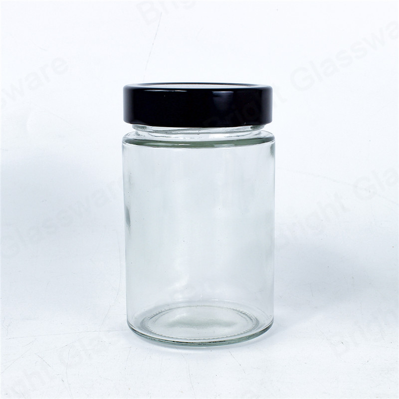 200ml 350ml de vidrio de boca ancha tarro de albañil almacenamiento de alimentos hermético miel jelly mermelada de vidrio tarro con tapa
