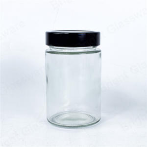 200ml 350ml large bouche verre maçon pot stockage alimentaire hermétique gelée de miel verre confiture pot avec couvercle