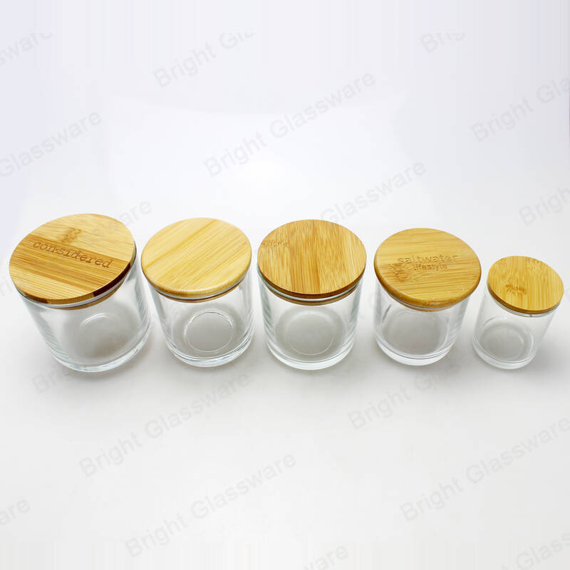 Высококачественные круглые бамбуковые крышки для свечей с резиновым кольцом