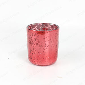 Rojo vacío moteado vidrio frasco votivo para bodas y decoración del hogar