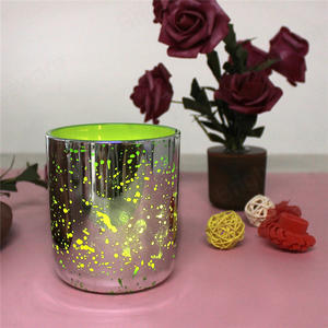 Green DIY Glitter Candle Jars para la decoración del hogar