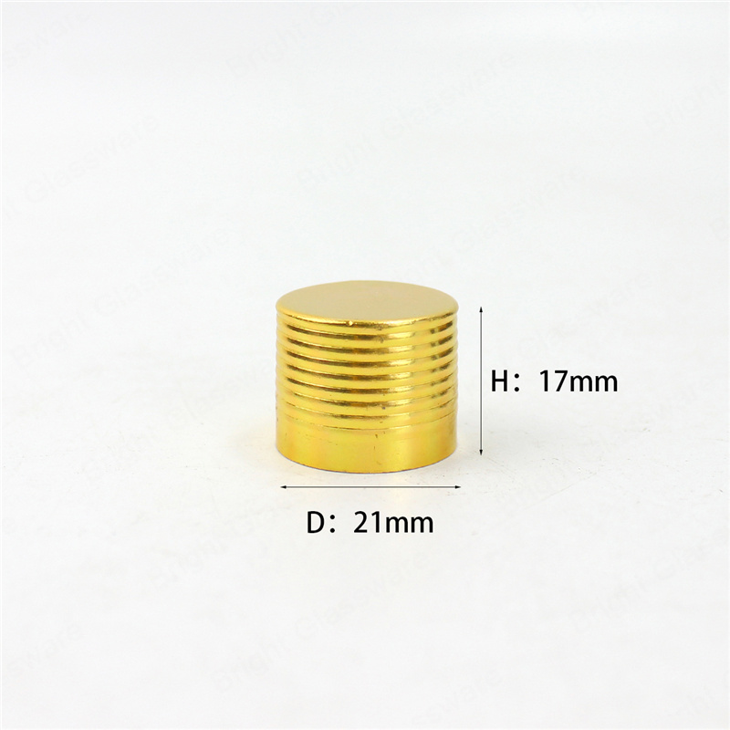 D: 21 мм Золотой тростниковый диффузор Алюминиевая крышка для бутылки