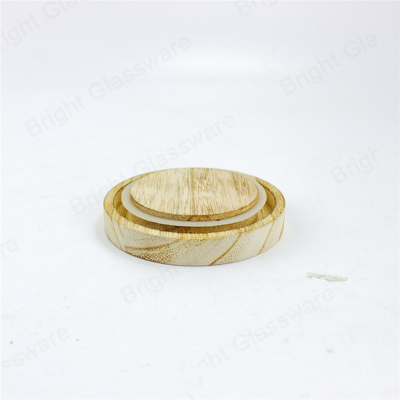 Tapa de madera reutilizable Natural Mason Jar con anillo de sello de silicona