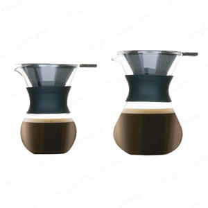 Пуроверная кофеварка Pyrex с высоким боросиликатным кофейником с силиконовым рукавом