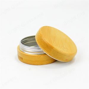 Metal Tin Lip Balm Cream Frasco Cosmético de aluminio con tapa de bambú