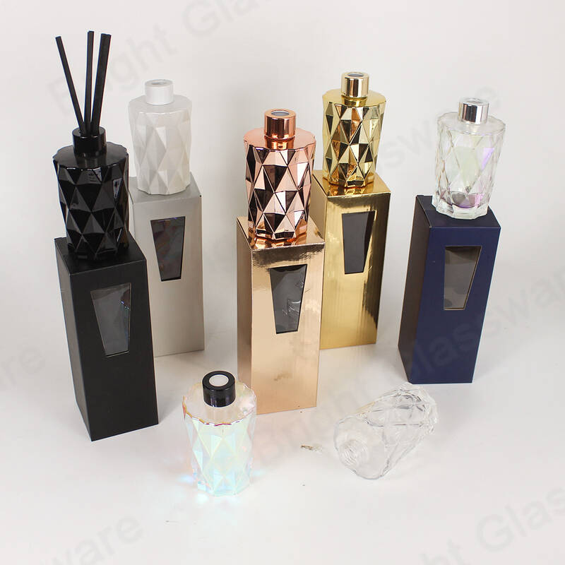 Botella de vidrio plegable reciclada ecológica Difusor de lengüeta Caja de regalo corrugada