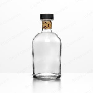150ml Botella difusora de láminas de vidrio rellenable redonda transparente con tapón de corcho