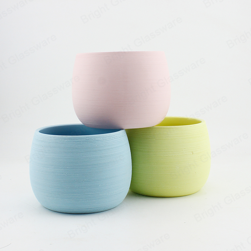 Venta al por mayor colorido de cerámica tazón de vela tarro para hacer velas