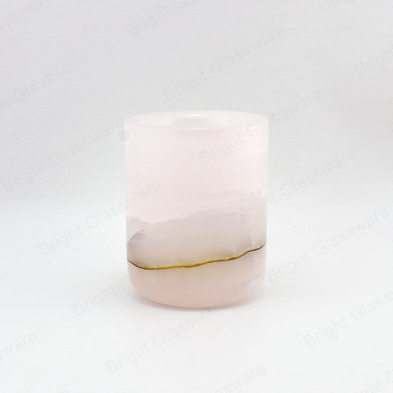 200ml Bougies vintage en marbre rose onyx pour la décoration de mariage