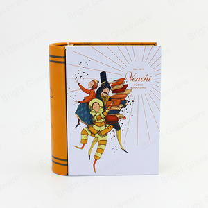 Forma del libro de Navidad Logotipo personalizado Impresión de cajas de lata de metal para regalo de dulces