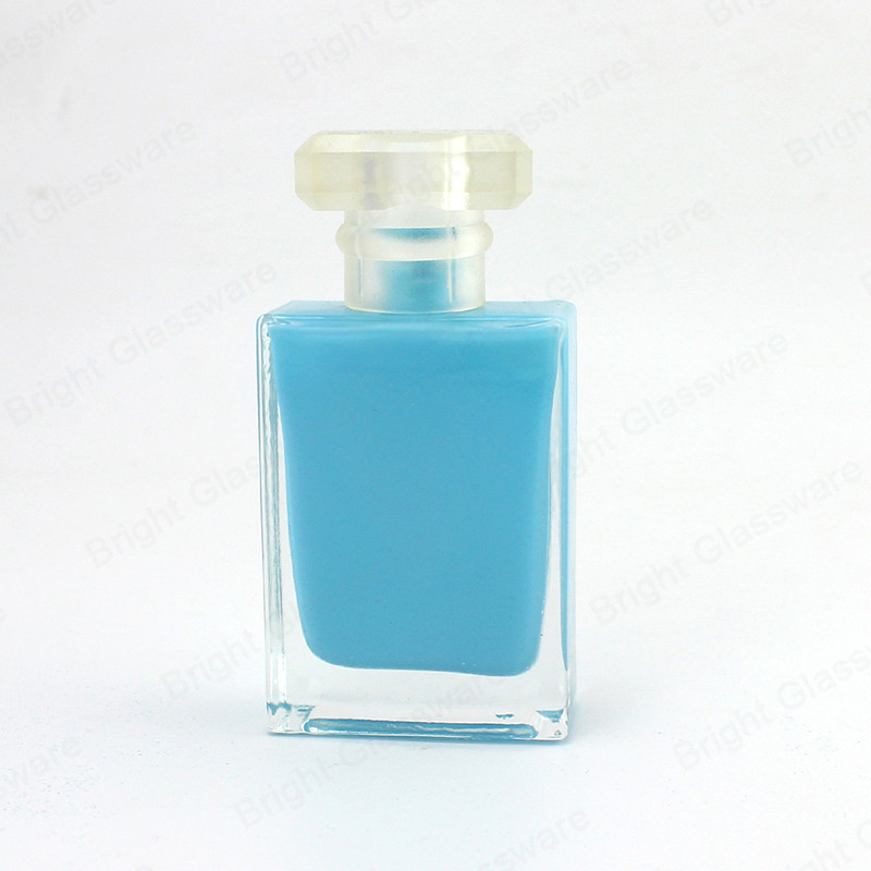 Botellas de perfume azul de 30 ml con pintura interior