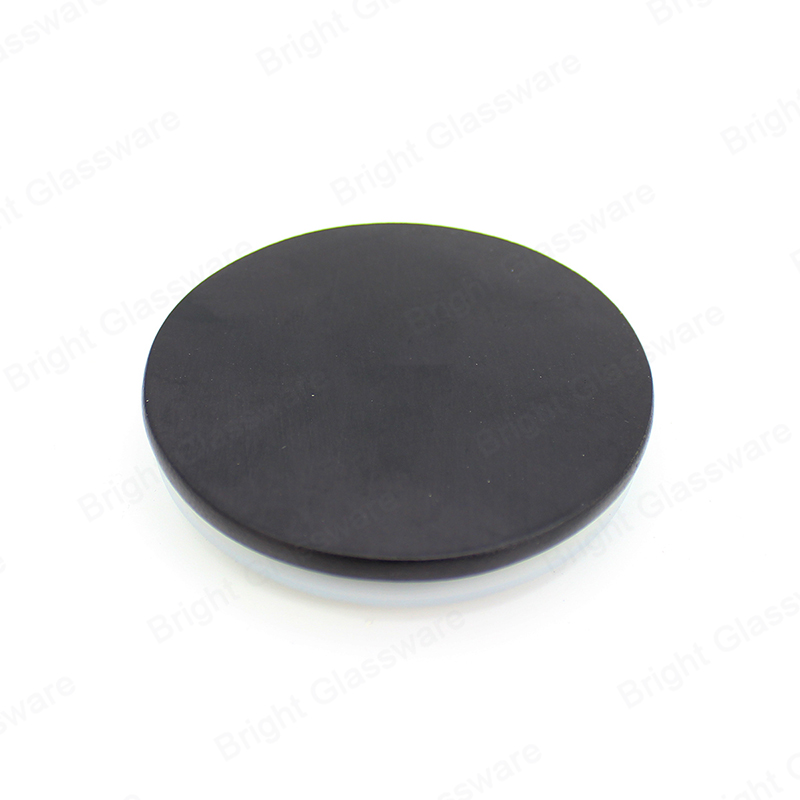 出厂价定制圆形黑色竹烛盖带硅胶环