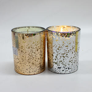 Gold Silver Sparkle Electroplated Glass Candle Jars