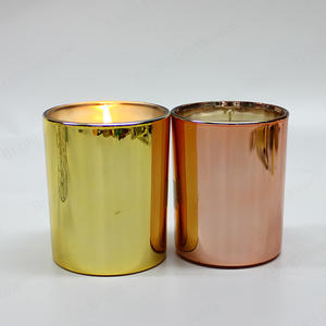 Luxury Gold Holographic Electroplated Glass Candle Jars
