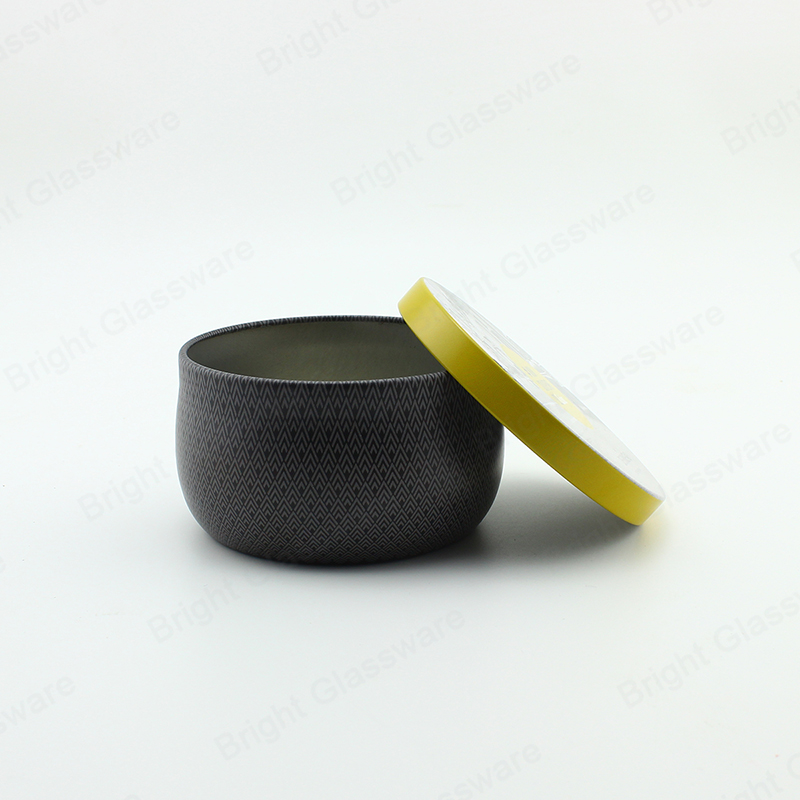 8oz populaire vide forme ronde Mini porte-bougie en étain pour bougie d’aromathérapie