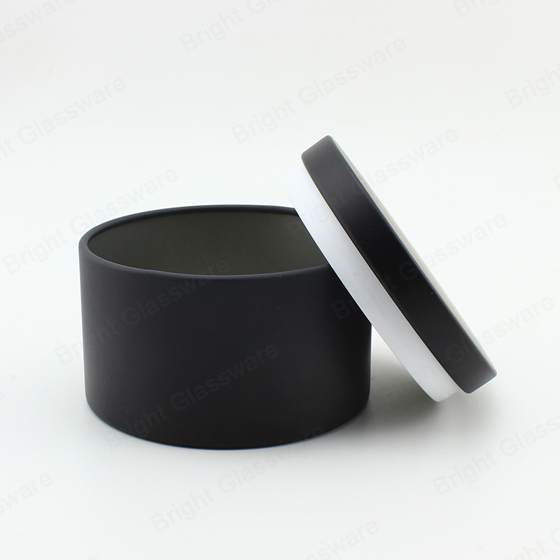 200ml Straight Side Portable Travel Black Tin Jar Empty Metal Candle Jars para fragancia casera