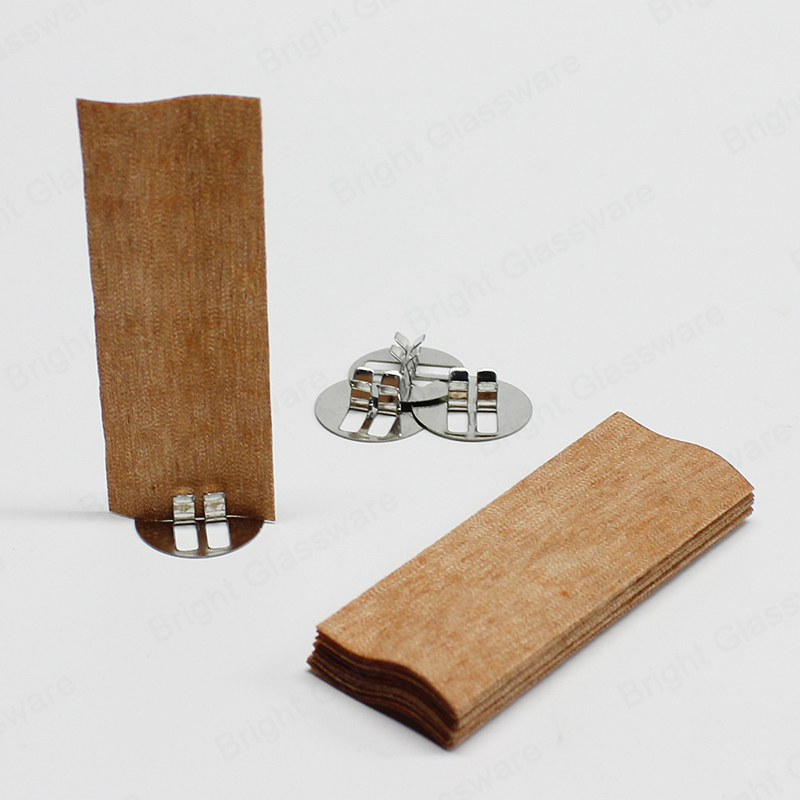 Mèche en bois crépitante OEM avec clips métalliques pour la fabrication de bougies et l’artisanat de bougies de bricolage