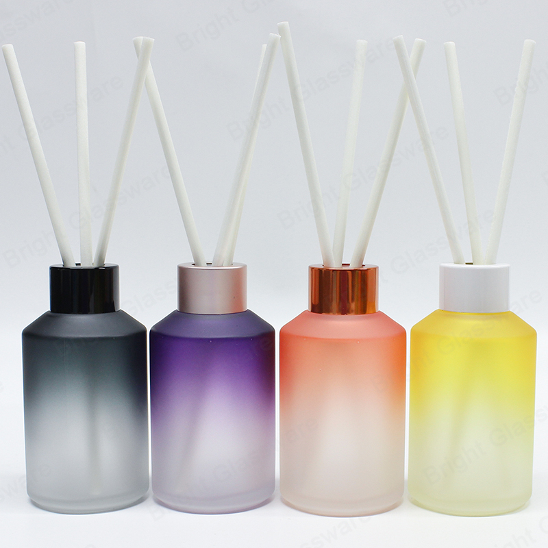 Botella difusora de láminas de vidrio de color degradado Set para decoración de fragancias caseras DIY