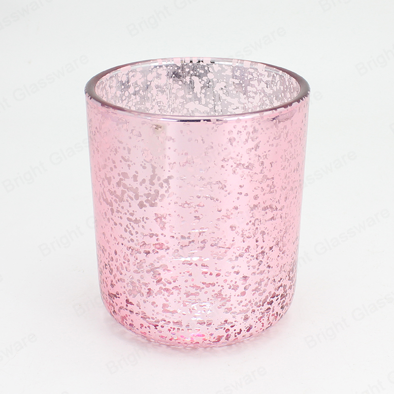 Самая горячая роскошная розовая кембриджская стеклянная банка для свечей средней голограммы с индивидуальной крышкой