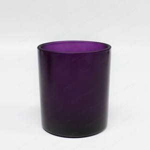 China rociado Matte color púrpura titular de velas de vidrio jarra velas proveedor