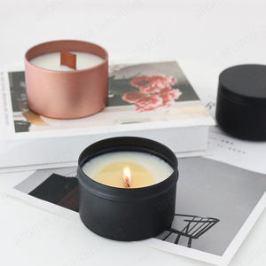 Vente en gros Pot de bougies en étain en or noir blanc rose avec couvercle pour la fabrication de bougies