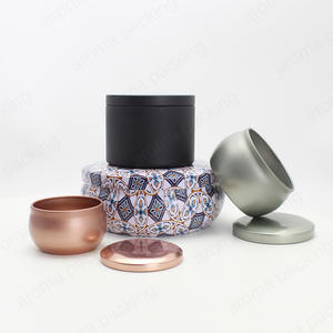 Venta caliente Round Bottom Metal Tin Candle Jar con tapa para la fabricación de velas