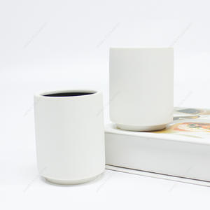 Logotipo redondo de alta calidad Logotipo personalizado Tarro de vela de cerámica para la fabricación de velas
