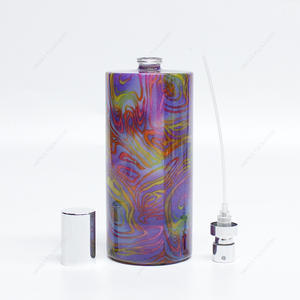 Échantillon gratuit Multicolore Multi-Color Round 120ml Bouteille de parfum en verre avec bouchon en métal pour la personnalité
