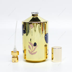 Échantillon gratuit 2023 Nouveau logo de sérigraphie personnalisé Flacon de parfum rond carré en verre d’or