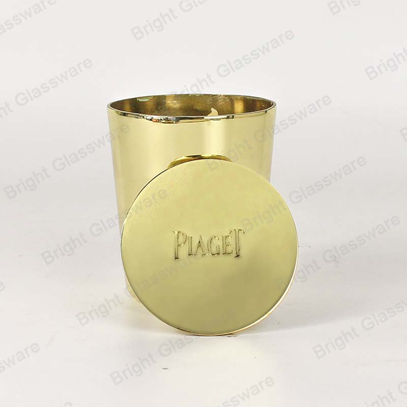 Free Sample Gold Rose Gold Round Custom Pattern Logo Candle Lids For Candle 