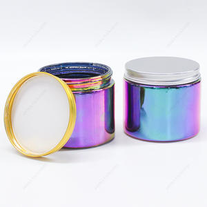 New Style Luxury Electroplated Glass Candle Jar with Lid for Candle Deco