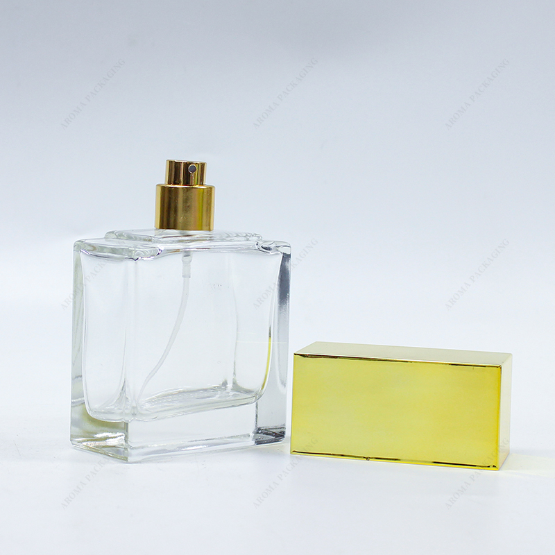 Botella de perfume de vidrio de forma personalizada hecha en fábrica azul amarillo GBC264-266