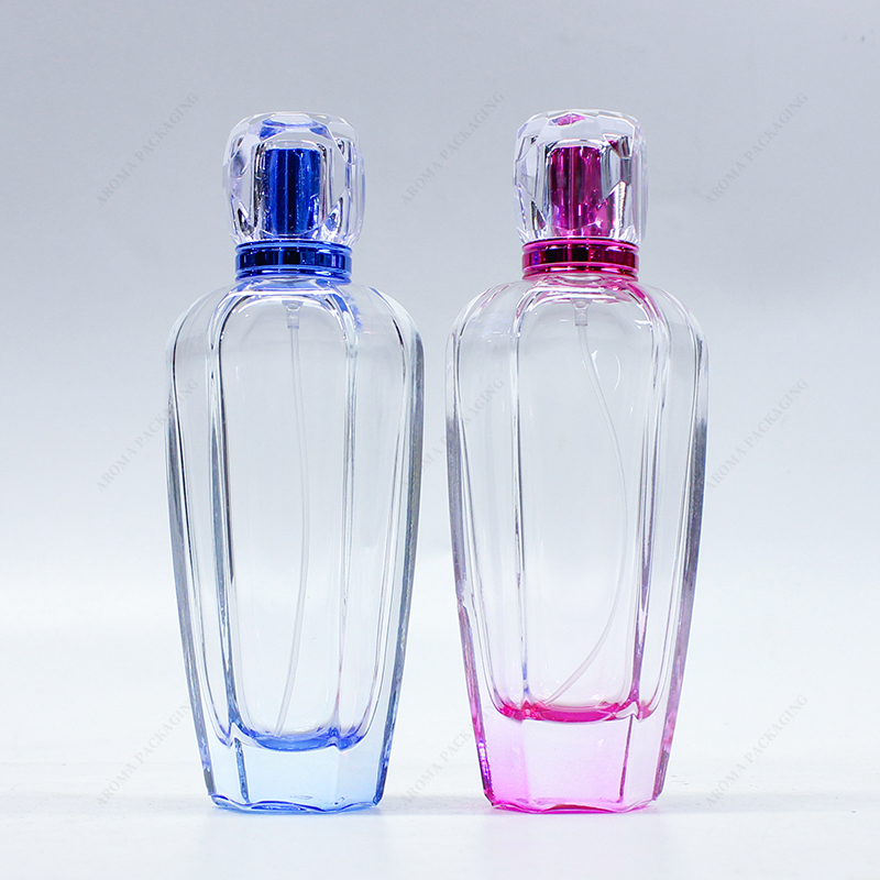 Flacon de parfum en verre Dégradé Rose Bleu 100ml GBC272 fabriqué en usine avec couvercle personnalisé