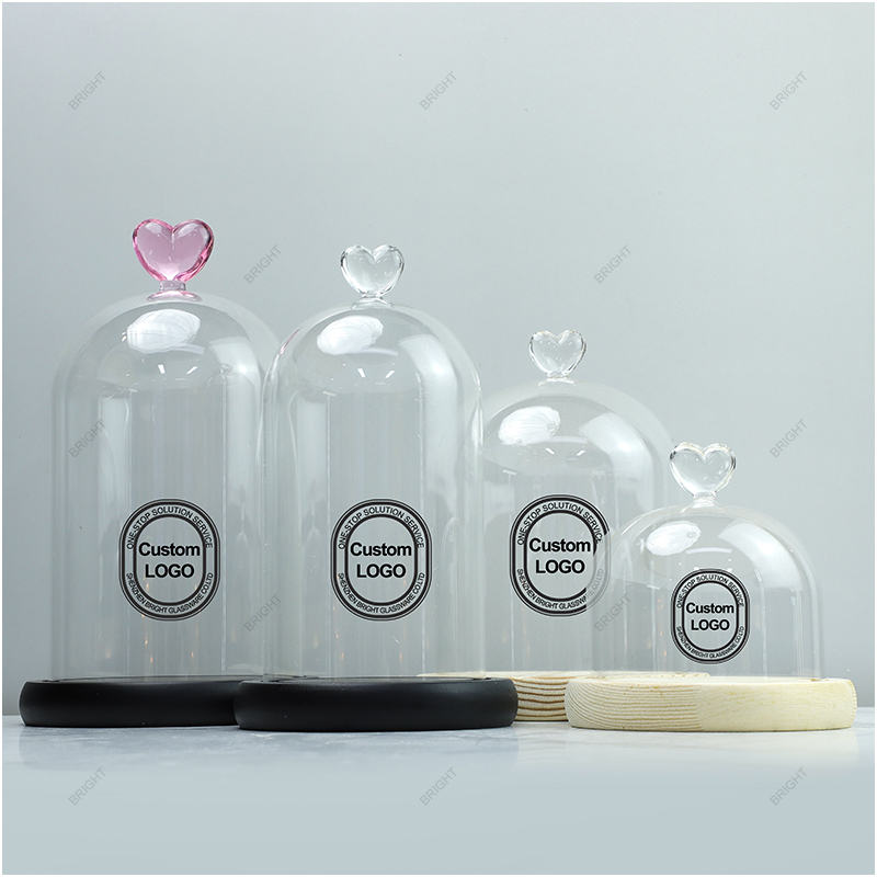 Factory New Style Clear 10oz 12oz 14oz 16oz Bell Jar with Custom Base