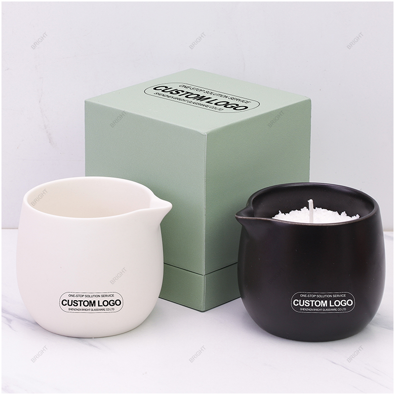 Wholesale Custom Logo Message Candle Jar White Black With Box And Wax