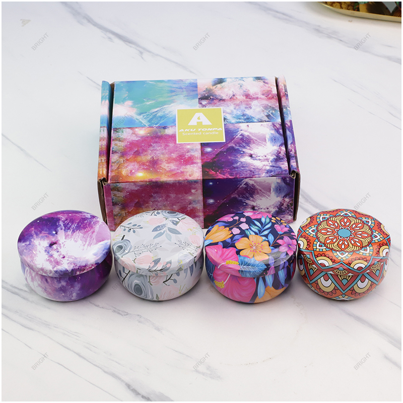 2024 New Arrival Custom Fragrance Tin Candle Jar With Box