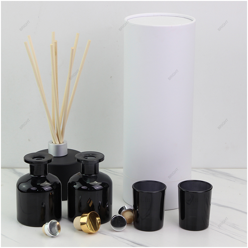 Home Fragrance Glass Diffuser Bottles Sets Yellow Black 100ml 200ml