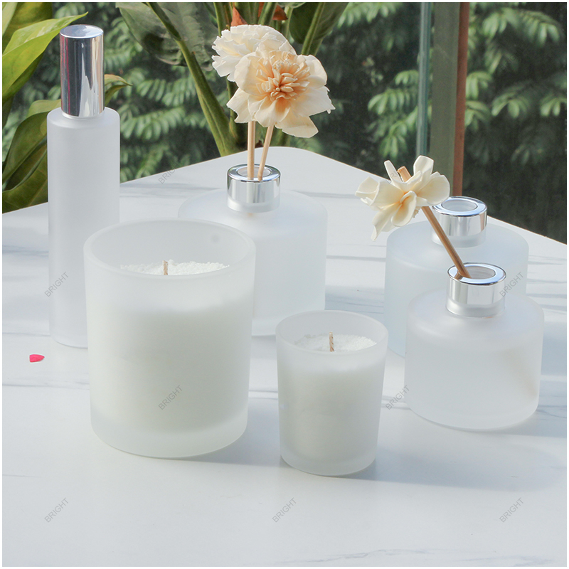 Wholesale Home Decoration Sets Glass Candle Jar And Diffuser Bottle With Box