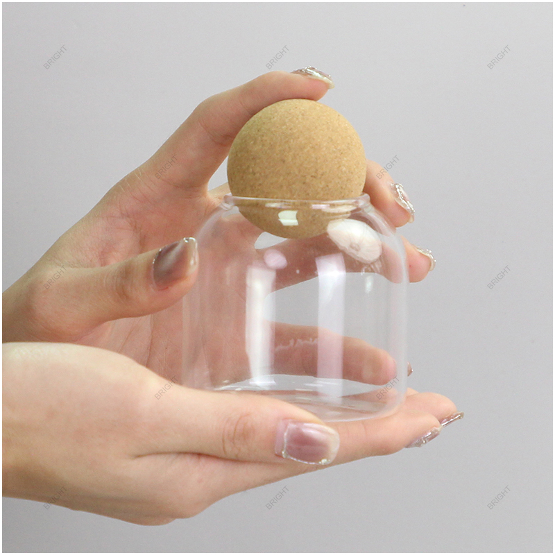 New Design Hot Clear Glass Candle Jar With Cork Lid For Candle Making