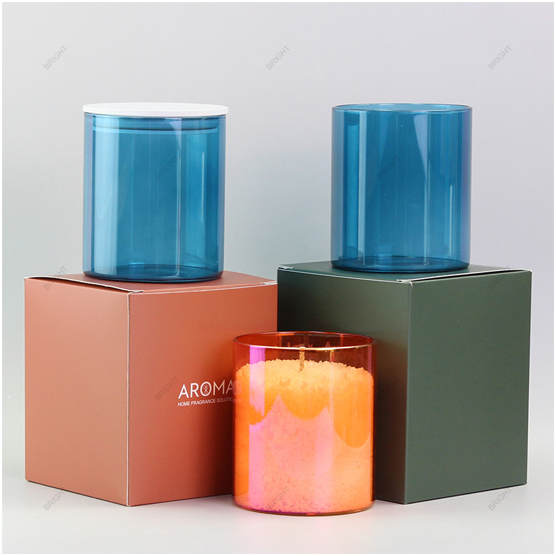 New Design 10oz Borosilicate Glass Candle Jar Single Wall with Box