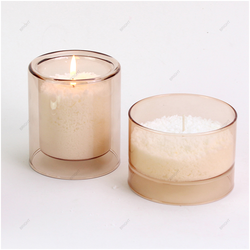 Luxury Double Wall High Borosilicate Glass Candle Jar For Candle Making